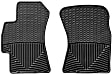 W52 Front Row All-weather Series Flat Floor Mat, Black Made of Rubberized Thermoplastic Elastomer