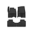 W568-W569 Front and Rear All-weather Series Molded Floor Liner, Black Made of Rubberized Thermoplastic Elastomer