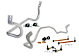 BMK008 Front and Rear Sway Bar Kit, Steel, 26 mm Front; 24 mm Rear, Adjustable, Powdercoated Silver