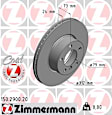 150.2900.20 Front, Driver or Passenger Side Brake Disc, Vented, 5 Lugs, 312 mm, Coat Z Series