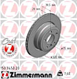 2008 BMW X5 - Rear, Driver or Passenger Side Brake Disc, Vented, 5 Lugs, 320 mm, With Rear Disc, 3.0L 6Cyl, Coat Z Series