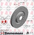 600.3243.52 Front, Driver or Passenger Side Brake Disc, Cross-Drilled, 340 mm