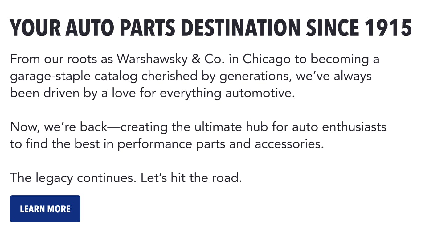 Your Auto Parts Destination Since 1915