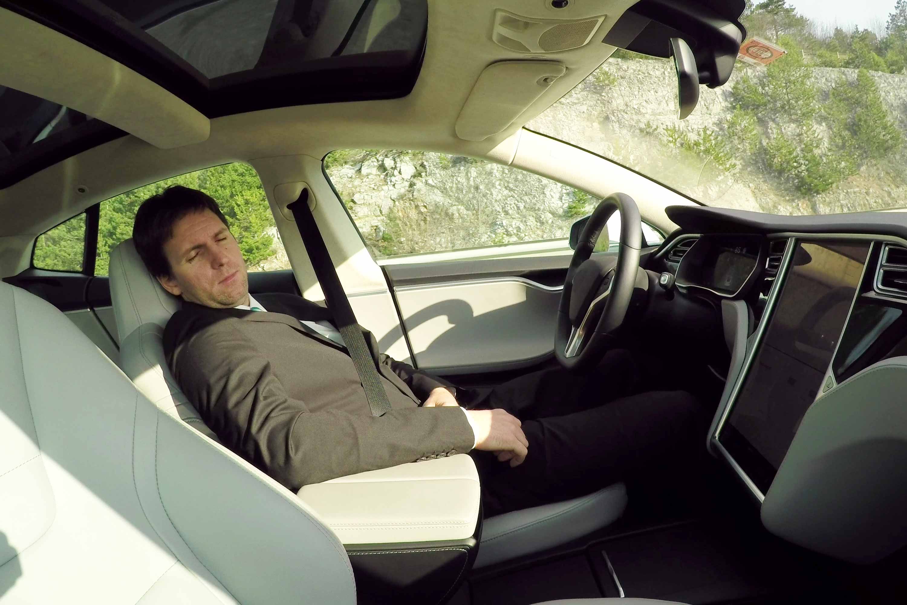 You can sleep behind the wheel of a self-driving car