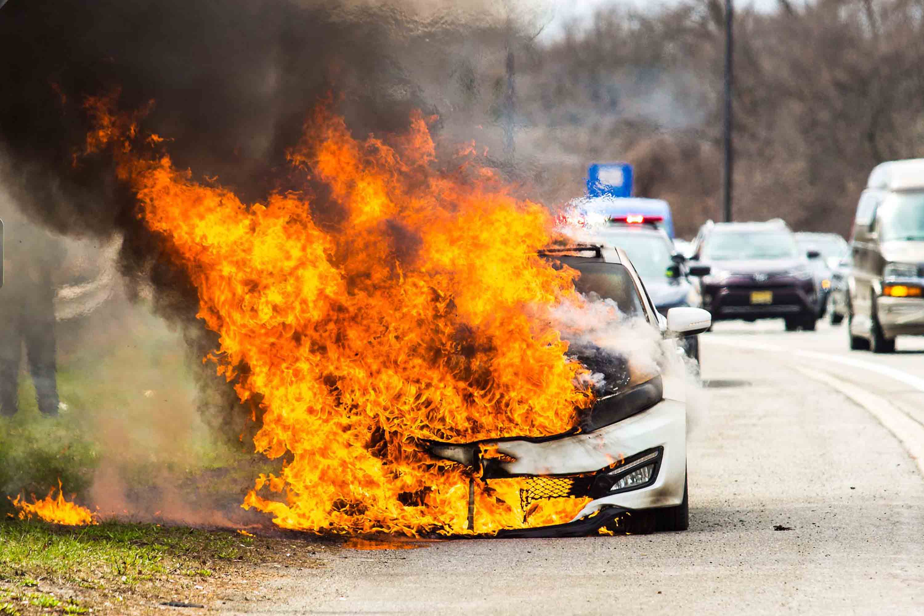 vehicle on fire