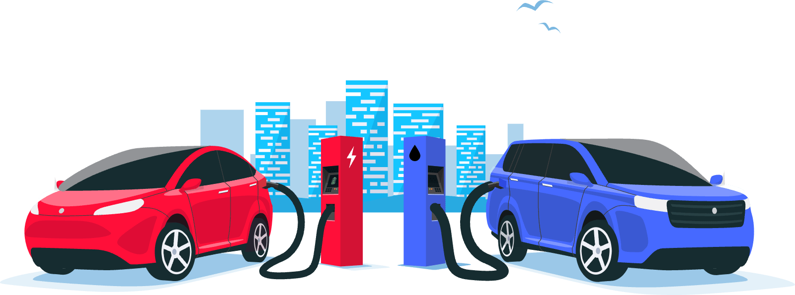 recharging ev vs refueling gas
