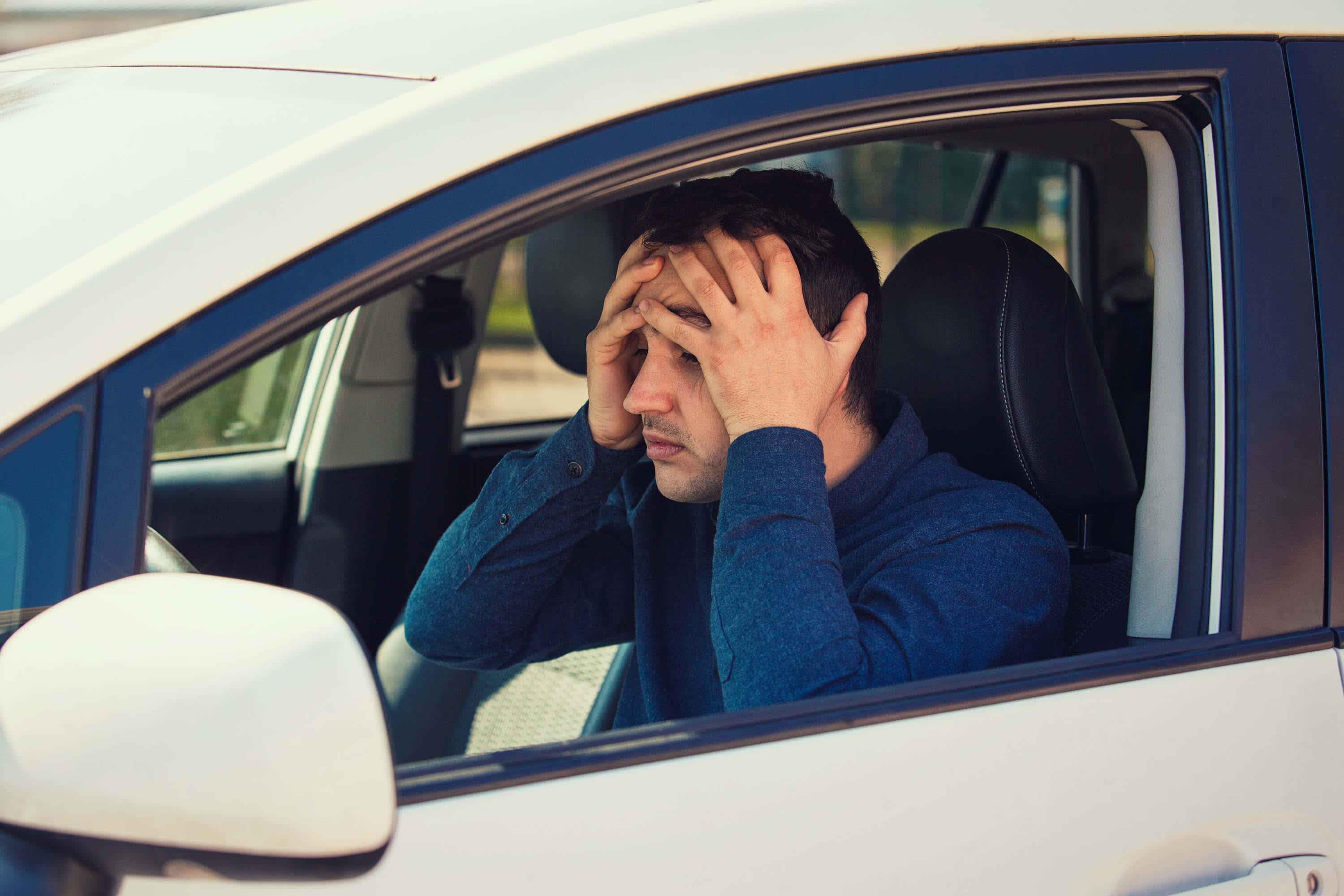 frustrated driver car