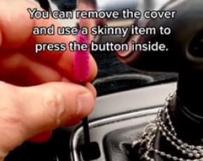 Press the Manual Override Button to Release Transmission Stuck in Park