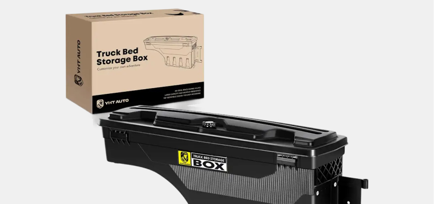 Rear passenger truck bed storage box toolbox
