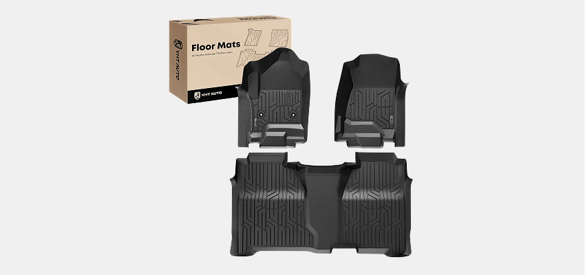 Front and rear black TPE textured floor mat liners