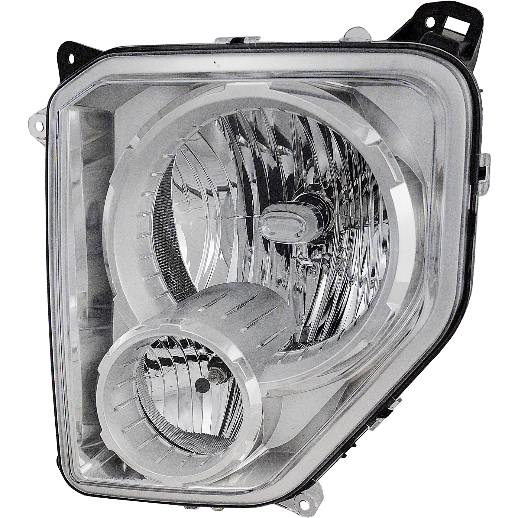 Headlight Assembly for 08-12 Jeep Liberty Driver Lens Chrome Bezel 55157339AE