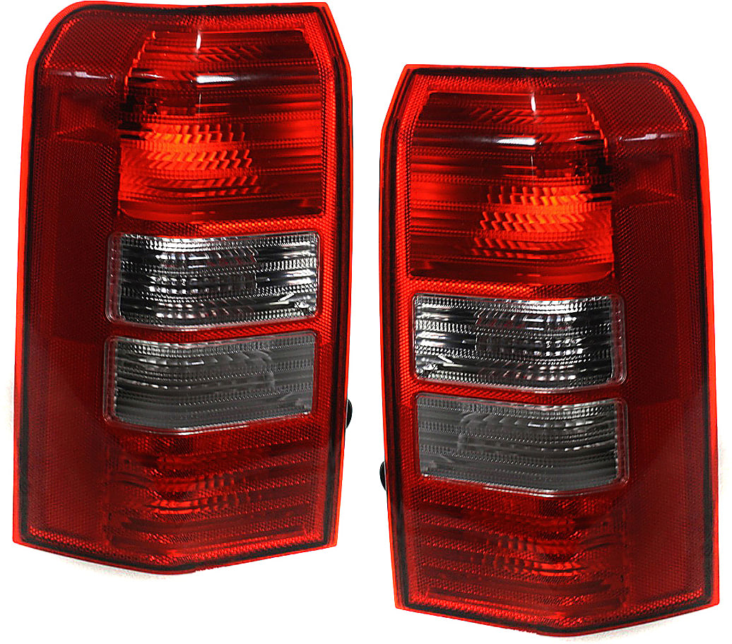 Xtune 9031694 OEM Tail Lights Fits 08-13 Jeep Patriot Red Smoked