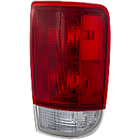 Passenger Side Tail Light, Without bulb(s), Halogen, Clear and Red Lens