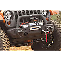 11540.23 Front, Driver and Passenger Side XHD Series Bumper End, Powdercoated Textured Black Steel