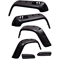 11632.1 Front and Rear, Driver and Passenger Side Fender Flares, Black