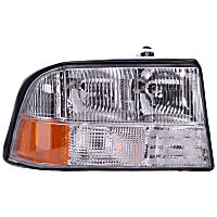 Passenger Side Headlight, With bulb(s), Halogen, Clear Lens, Without Fog Light