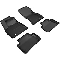 L1AD04701509 Front and Second Row KAGU All-Weather Custom Fit Series Molded Floor Liner, Black Made of Rubberized/Thermoplastic