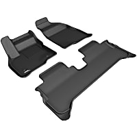 L1CH08701509 Front and Second Row KAGU All-Weather Custom Fit Series Molded Floor Liner, Black Made of Rubberized/Thermoplastic