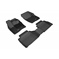 L1FR10901509 KAGU All-Weather Custom Fit Series Black Floor Mats, Front and Second Row