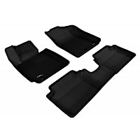 L1HY02401509 KAGU All-Weather Custom Fit Series Black Floor Mats, Front and Second Row