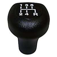 53000605 Shift Knob - Black, Leather, Round, Direct Fit, Sold Individually