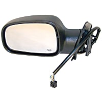 55155231AB Driver Side Mirror, Manual Folding, Heated, Black, Without Blind Spot Feature, Without Signal Light, With Memory