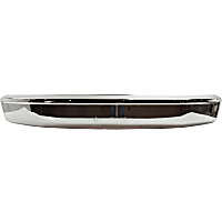 Front Bumper, Chrome, Without Molding Holes, Without Impact Strip Holes, Without Mounting Brackets