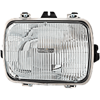 Driver or Passenger Side Headlight, with Bulbs, Halogen, Clear Lens, Sealed Beam Type, with 7 x 6 Inches