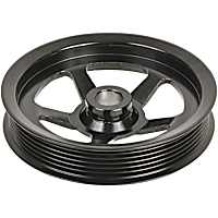 3P-15131 New Series Power Steering Pump Pulley - Black, Steel, Serpentine, Direct Fit, Sold individually