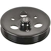 3P-15138 New Series Power Steering Pump Pulley - Black, Steel, Serpentine, Direct Fit, Sold individually
