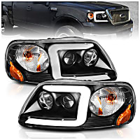 Driver and Passenger Side LED Headlight, With bulb(s)