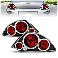 221081 Driver and Passenger Side Halogen Tail Light, Without bulb(s), Clear Lens, Black Interior, Euro Series