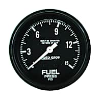 2311 Autogage Series Gauge, Fuel Pressure, 2 5/8in. 0-15Psi, Mechanical, Black.