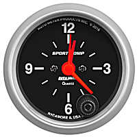 3385 Sport-Comp Series Gauge, Clock, 2 1/16in. 12Hr, Analog.