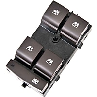 13320973 Front, Driver or Passenger Side Window Switch, Black, 5 Buttons
