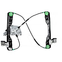 382013 Front, Driver Side Power Window Regulator, With Motor