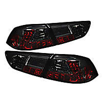 5030399 Driver and Passenger Side LED Tail Light, With bulb(s), Smoked Lens, Chrome Interior, LED Series