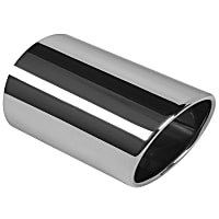 9850 OE Replacement Series Exhaust Tip - Natural, Stainless Steel, Sold individually