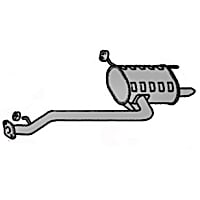 Rear Muffler, Natural, 6 Cyl 2.5L