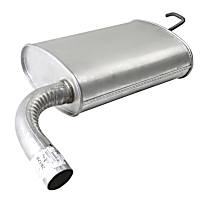 Passenger Side Muffler, Naturally Aspirated; Welded Assembly; Turn Down Only, 6 Cyl 3.5L