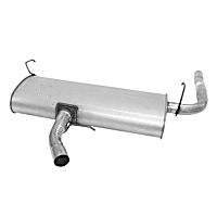 Driver or Passsenger Side Muffler, Welded Assembly, Natural, 4 Cyl 2.4L