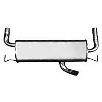 Muffler, Welded Assembly; Dual Outlet, Natural, 4 Cyl 2.5L - 