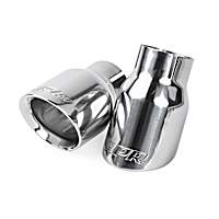Double-Walled 3.5in. Slash-Cut Tips (Polished Silver) - Set of 2