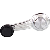Front, Driver or Passenger Side Window Crank, Metal, Chrome