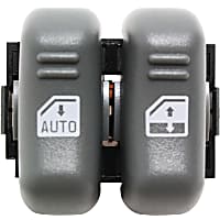 Front or Rear, Driver Side Window Switch Gray 2 Buttons