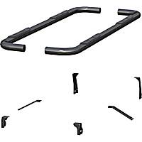 204053 3in Side Bars Series Nerf Bars Gloss Black, Covers Cab Length - Set of 2