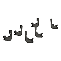 3025103 Running Board Mounting Kit - Powdercoated Textured Black, Carbon Steel, Direct Fit, Set of 6