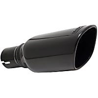 20160 Exhaust Tip - Polished black, Stainless Steel, Single, Direct Fit, Sold individually