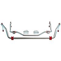 9907 Sway Bar Kit, Cold Formed Steel, Front 1 3/8 in. Rear 1 in., Non-adjustable, Powdercoated Silver
