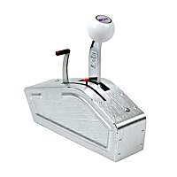 80842 Shifter - Chrome stick, White Knob, Stainless Steel, Automatic, Direct Fit, Sold Individually